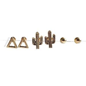 Gold Stud Earring Bundle